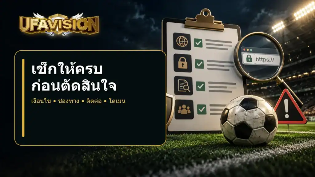 เช็กเว็บฟุตบอลให้ครบก่อนตัดสินใจ - UFAVISION